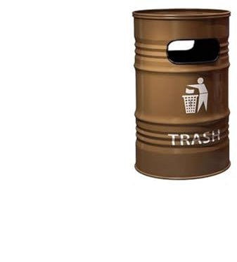 Papelera para muebles de jardín Contenedor De 240L De Gran Capacidad Estilo Industrial Al Aire Libre Hierro Comercial Lata De Gasolina Grande Creativa Grande Contenedor de basura exterior para patio(B