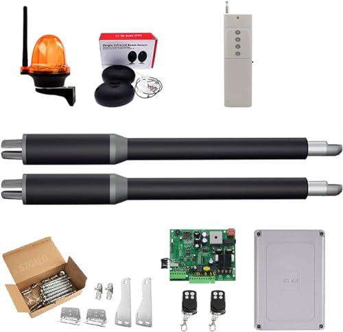 Kit apri cancello elettrico a battente 200 kg - Attuatore automatico a doppio braccio per controllo accessi - Operatore apriporta a battente