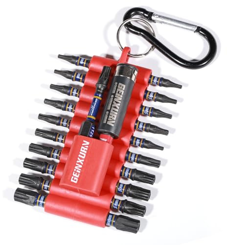 Geinxurn TT7-TT40 S2 - Juego de puntas de destornillador Torx de seguridad (22 unidades, acero magnético, vástago hexagonal de 1/4 pulgadas, resistente a los impactos, con soporte para puntas y caja