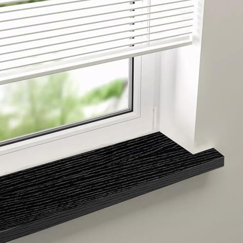 Fensterbankabdeckung Fensterbank-Arbeitsplatte für den Innenbereich mit Schwarzer Holzmaserung, PVC-Fensterbank-Nasenleiste für Die Küche, Fensterbank-Abdeckleiste, 91 Cm Lang(80x10in ( 203x25cm ))