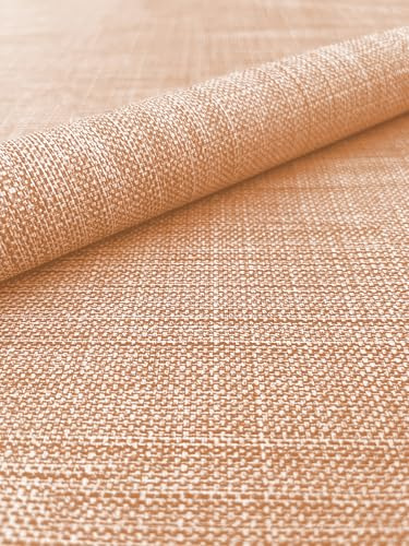 Mambo Design PVC Tischdecke Wachstuchtischdecke Leinen geprägt Terra orange - Leinenoptik - Breite x Länge wählbar - abwaschbar Wachstuch, Größe:100 x 100 cm