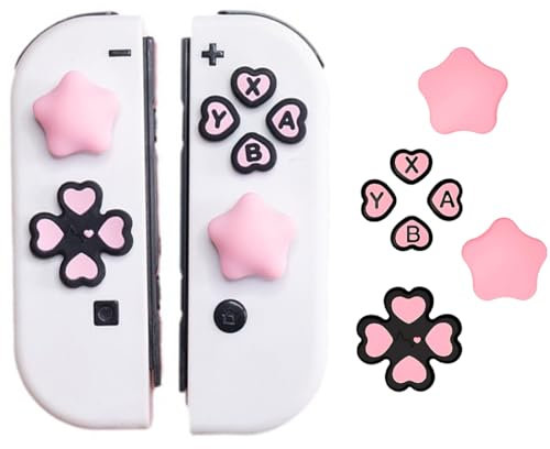KIRZAX Autocollants de boutons en silicone, capuchons de joystick, capuchons de touches de direction croisée, poignées de pouce en silicone, compatibles avec plusieurs appareils