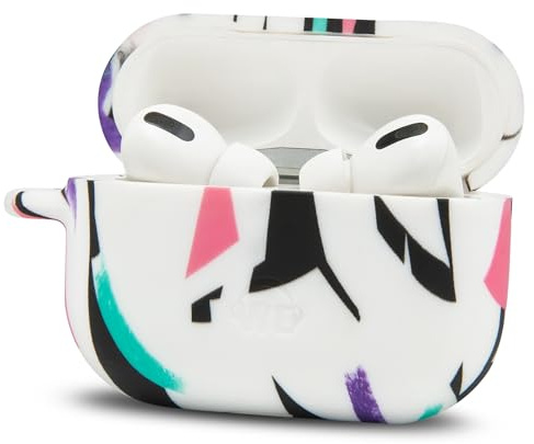 WC CaseZ - Custodia protettiva in silicone per Apple AirPods Pro 1 e 2 | Custodia morbida in silicone con portachiavi, antiurto e antipolvere, design Wicked | 90's White