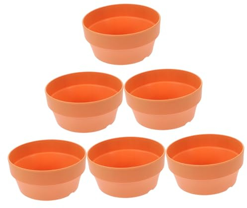 Toddmomy 6 Macetas Redondas Ideales para Obsequio de Inauguración Color Naranja de Plástico Maceteros Decorativos para Suculentas y Plantas Pequeñas para Jardín en Maceta