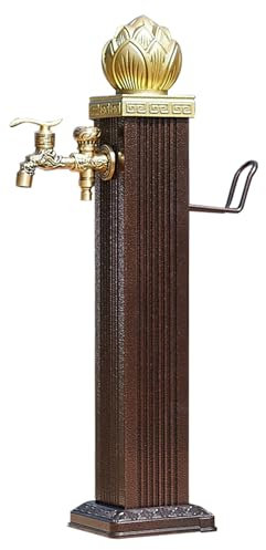 Fontana da Giardino in Stile Antico, Colonna d'Acqua da Giardino, Rubinetto antigelo per Lavaggio Cortile, per annaffiare e Pulire Il Giardino(74CM/29.1IN)