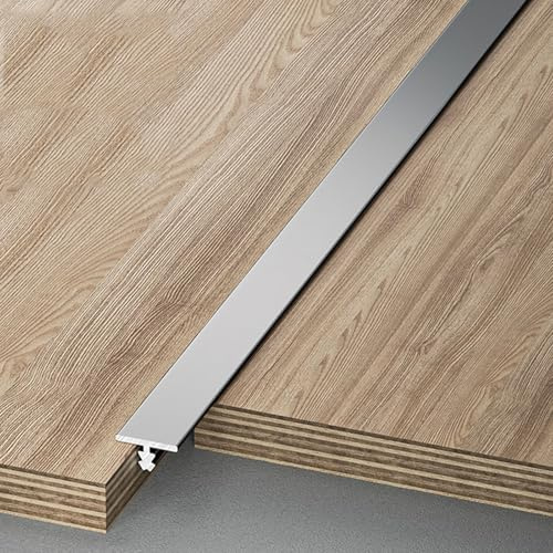 VQWQV 3Pcs*90cm Aluminum T Trim Molding Floor Transition Strips For Laminate Flooring Planks Vinyl Floor Transition Rubber Transition(Dark gray,W0.6cm)
