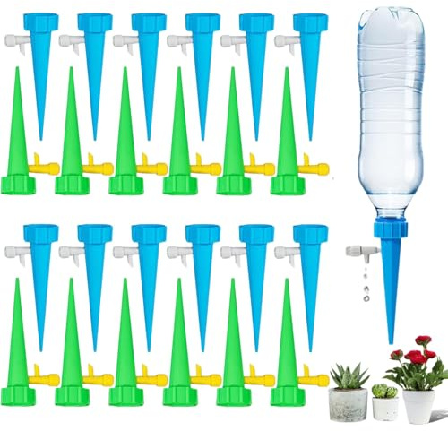 24 Stück Automatisch Bewässerung Set, Bewässerungssystem für Garten, Plant Water Dispenser mit einstellbarer Wassermenge,Topfpflanzen, Gartenpflanzen Blumen Outdoor Zimmerpflanzen