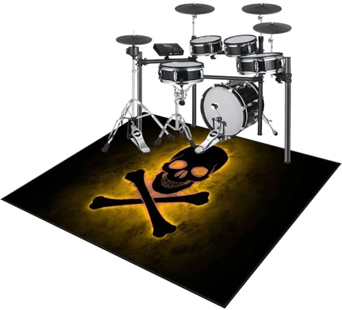 Professioneller Drum Teppich, Schlagzeug Matte, Elektrischer Schlagzeugteppich, Schalldichte Teppichpolster, Schallschutz Trommelteppich rutschfeste Antivibrationsmatte Trommel Teppiche 200 x 160 cm