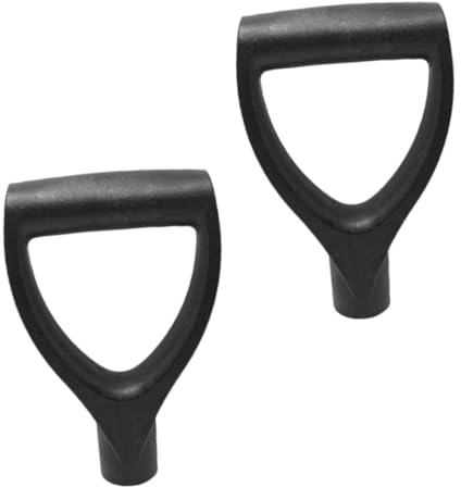 GALPADA Manico Di Ricambio a Forma Di d Per Pala Da Neve e Attrezzi Da Giardino, Impugnatura in Plastica Nera 2 Pezzi Ergonomica Antiscivolo Resistente Per Uso Su Terreni Pesanti e Bagnati