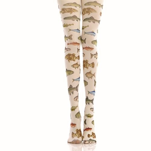 Ailan Women Patterned Tights, Colorful Tights Funky Patterned Women & Girls, Print Designs Stockings Free Size (Type A)