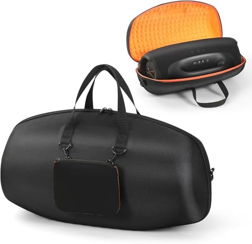 YUULNMOP Funda rígida de viaje para altavoz Bluetooth portátil JBL Boombox 4/3/2, funda protectora con correa para el hombro y bolsillo para accesorios