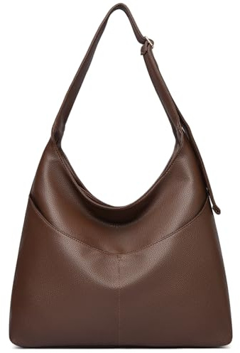 JANSBEN Handtasche Damen Groß Shopper Tasche aus PU Leder Schultertasche Umhängetasche mit 5 Fächern und Verstellbarem Gurt Hobo Bag für Büro Uni Reise