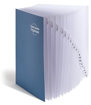Smead Erweiterbarer Schreibtisch-Aktenordner, Bürobedarf, alphabetisch (A-Z) und numerisch (1–20) Schreibtisch-Organizer, 20 Indexier-Trennwände, laminierte Tabs, legale Größe, blau,