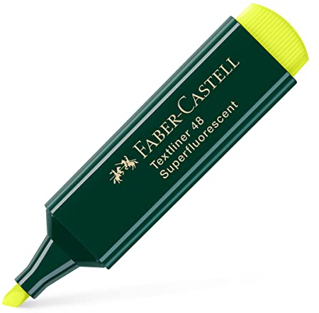 FABER-CASTELL 154807 - Textmarker 48 gelb, nachfüllbar, Textliner Superfluorescent