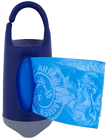 Arm & Hammer Dog Poop Bag Dispenser With 30 Count Dog Poop Bags With Activated Baking Soda, 9 x 14 Inches, Black