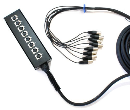 Loops PRO QUALITY - 20m 8 Way XLR 3 Pin Multicore Loom/Snake Cable - Touring Stage Box