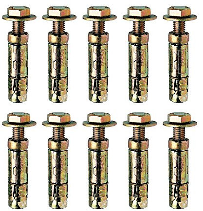 M8 x 40mm Loose Bolt Shield Anchor Heavy Duty Wall Plug - Pack 10
