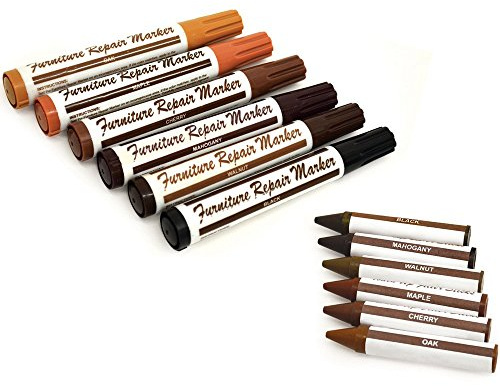 ROTIX Korrekturstift Holz-Reparaturstift für Möbelkratzer Furnier und Laminat - 12er-Set