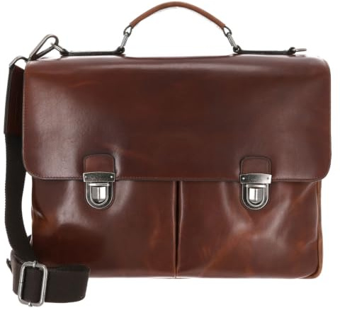 Leonhard Heyden Leder Aktentasche Businesstasche mit Laptopfach Roma Aktenmappe 3 Fächer 5364 Braun dunkelbraun