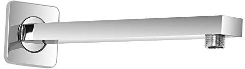 Braccio doccia a parete, design quadrato moderno, in acciaio cromato, attacco universale G ½” per soffione doccia