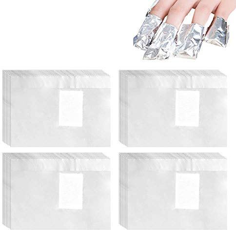 500pcs Nail Foils Wraps for Fast & Gentle Gel Polish Removing, Soak Off Nail Wraps with Pre-Attached Lint-Free Cotton Pads for Acrylic & BIAB, Acetone Not Included