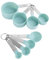Ensemble 8 Cuillères à Mesurer, Measuring Spoons Set, Measuring Cups, Acier Inoxydable et PP pour Cuisine Cuisson Ingrédients Liquide Et Solide, Blue