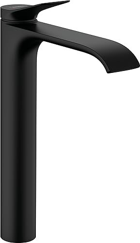 hansgrohe Waschtischarmatur Vivenis, Wasserhahn Bad mit Auslauf Höhe 250 mm, mit Zugstange, Badarmatur wassersparend, Mattschwarz
