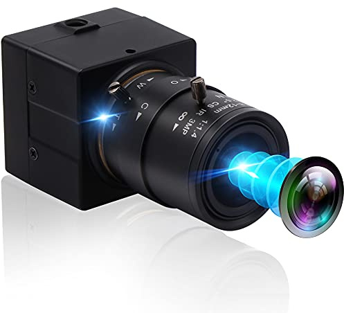 IFWATER 4K Ultra HD USB Camera 2.8-12mm Varifocal Lens 2160P Ultra HD USB Camera UVC Compliant Close-up Webcam for Conference Calling, Live Streaming