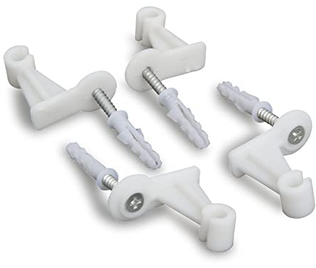 Windhager Wandbefestigung für Metall-Gitterspalier, 4 Stück, 32 x 16 x 33 mm, Ersatzhalter zur Montage an Mauer und Fassade, für Rank- und Kletterpflanzen, langlebig und stabil, weiß, 05720