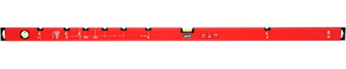 4K5 Elektriker-Wasserwaage, EL 130, für präzise Steckdosen- und Schaltermontage mit Markierungshilfen, Horizontal- & Vertikal Acrylglas-Blocklibellen, stoßdämpfenden Endkappen