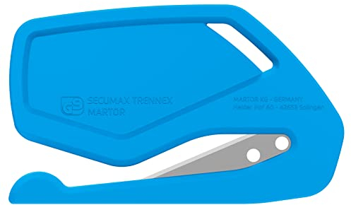 MARTOR Sicherheitsmesser SECUMAX TRENNEX mit SPITZKLINGE 85 10 Stück (Abmessung 76 x 3 x 45,1 mm, Gewicht 7 g, Kunststoff, Blau) 6200012.12