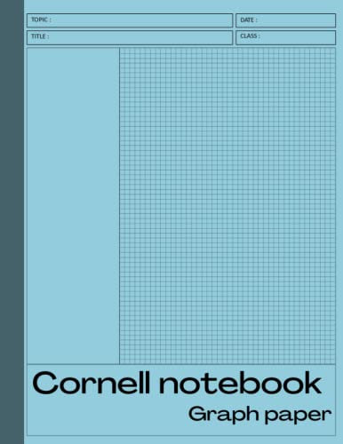 cornell notes notebook graph paper 100 pages: cornell notes with 3 sections,cornell graph paper notes with Index table of content and Numbered ... or students, cornell notes for engineers
