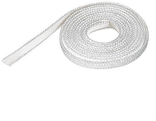Cuerda plana para estufa, junta de calefacción de estufa de pellets con sello autoadhesivo para puerta de horno, cuerda plana para puertas de chimeneas, 12 x 3 mm (400 cm)