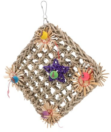 minkissy 3stücke Papageien Kletternetz Spielzeug Buntes Wassergras-hängespielzeug Für Vögel Für Wellensittiche Nymphensittiche Und Andere Kleinvögel Einfach Zu Hängen Und Sicher Im