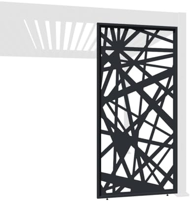 Weide Dekorative Lamellenwand Paneel Zubehör für Weide Pergola | Abstraktes Design | Aluminium | Anthrazit, Weiß | 3 Breiten | Flexibler Sichtschutz und optimale Luftzirkulation (Anthrazit, 113 cm)