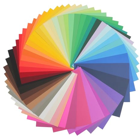 PHENOFICE 50blätter Bastelpapier Farben Hochwertiges Vielseitiges Malpapier Für Scrapbooking Origami Und Kreative Projekte Für Junge Mädchen Und Erwachsene Für Feste Geburtstage Und
