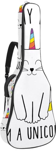 Eslifey Tasche für Akustikgitarre, orangefarbener Hintergrund, verstellbarer Schultergurt, Gitarrenkoffer, Gigbag 101,6 cm, 104,7 cm, 106,7 cm, Mehrfarbig 4, 42.9x16.9x4.7 in, Taschen-Organizer
