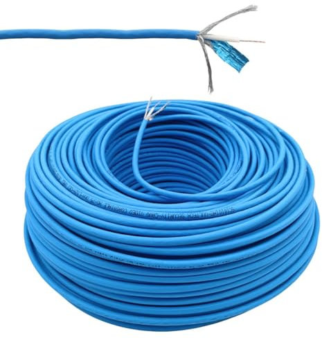 Glac Store Cavo coassiale mini rg59 100 metri per telecamere tvcc rame 100% 3,3mm video 4k guaina LSZH 75 Ohm Blu