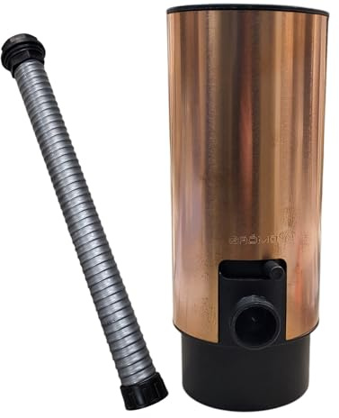 zbs24 Kupfer Regenwassersammler Design 100mm Set1 - Nachhaltigkeit und Desgin in Einem - inkl. 38cm Spiralschlauch und Regenfassanschlüssen
