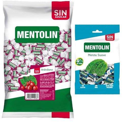 Mentolín caramelos garganta arándano s/a bolsa 1kg y de regalo menta suave s/a bolsa 100g