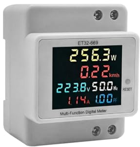 casstaly Compteur d'électricité intelligent compteur intelligent watt-heure 220 V tension courant puissance fréquence facteur mètre mètre type rail