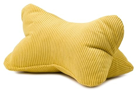Gözze - Leseknochen Capri, Nackenkissen in Feincord-Optik, Lese- und Relaxkissen für Nacken und Rücken, 40 x 25 cm - Senf