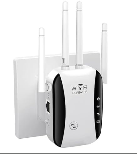 2025 WiFi Extender Booster 300Mbps WiFi Booster 3000 Sq.Ft Coverage 28 Devices 2.4GHz Band WiFi Extender and LAN Port Gaming Home Internet Booster