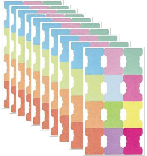 HoAhaMay 120 pcs Etiquettes d'index autocollantes, notes autocollantes, étiquettes colorées, étiquettes de marquage de page double face, étiquettes vierges pour livres, dossiers, cahiers (12 couleurs)