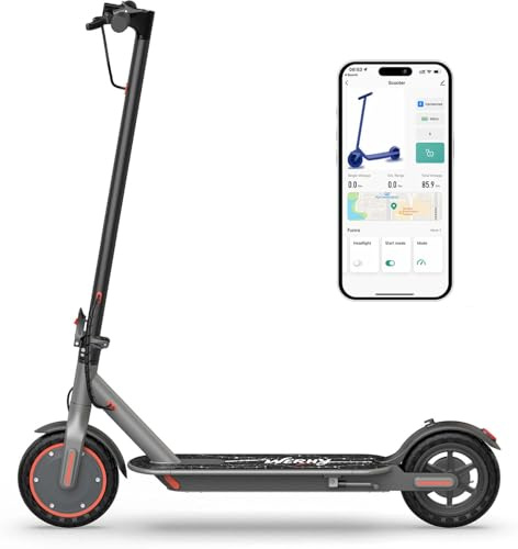 WERHY 8.5'' Electric Scooter with Dual Suspension, 350W Powerful Motor & 19MPH Top Speed, 23 Miles Long Range, Folding E Scooter with Dual Braking for Teens and Adults