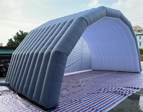 Tente de scène gonflable d'extérieur portable - Couverture de scène, chapiteau de concert - Housse de chapiteau - Gris blanc, 8 x 4 x 4 m (L x l x H)