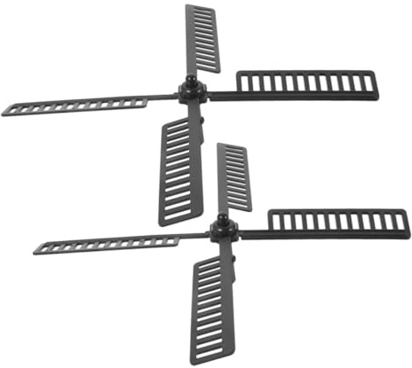 FRCOLOR 2pcs Solar Powered Garden Windmill Leaves Replacement Plastic Windmill Parts for Outdoor Decor Rotating for All Weather Use