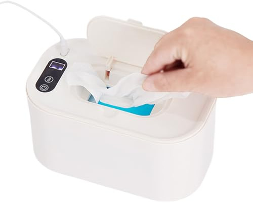 Salviette USB riscaldanti – Pulisci il bambino portatile – Regolatore di temperatura digitale | Blocco 'umidità – Contenitore per la pulizia da viaggio, cambio pannolini, in viaggio, operazioni a