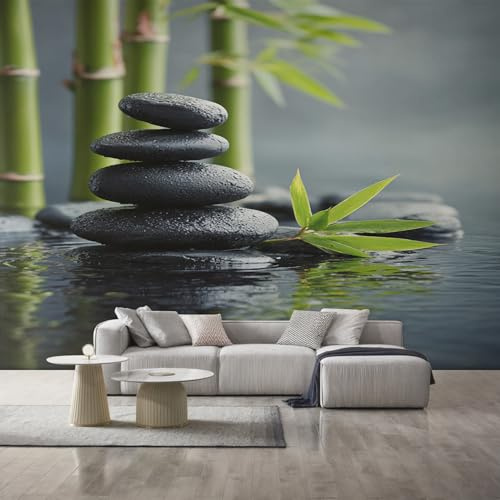 Générique Papier Peint Zen 310X250cm, Papier Peint Intissé Bambou Méditation Pierre Salon Chambre Panoramique Decoration, Fresque Murale Décoration Murale D25