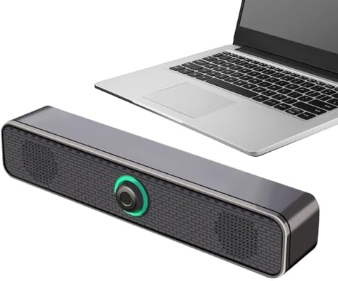 MWZBTG Laptop Soundbar USB, 32x6x6.5cm PP Schwarz Computer Soundbar, Lautsprecher Desktop, Computer Boxen, USB-betriebene Soundbars Mit Hoher Lautstärke Für PC, Schreibtisch, Tablet, Zuhause, Auto